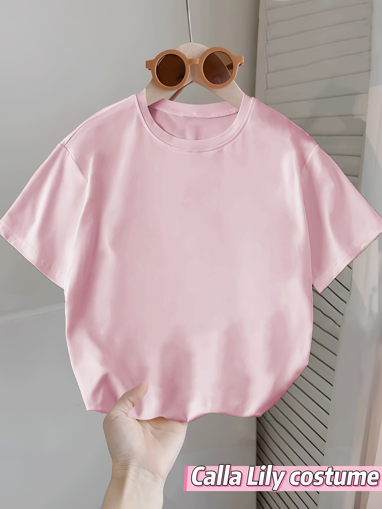 Youngsters' Summer Essential: Comfy Stretchy Short-Sleeve T-Shirt in Solid Colors - White, Pink, Magenta, Purple | Machine Washable, Round Neck, Daily Wear