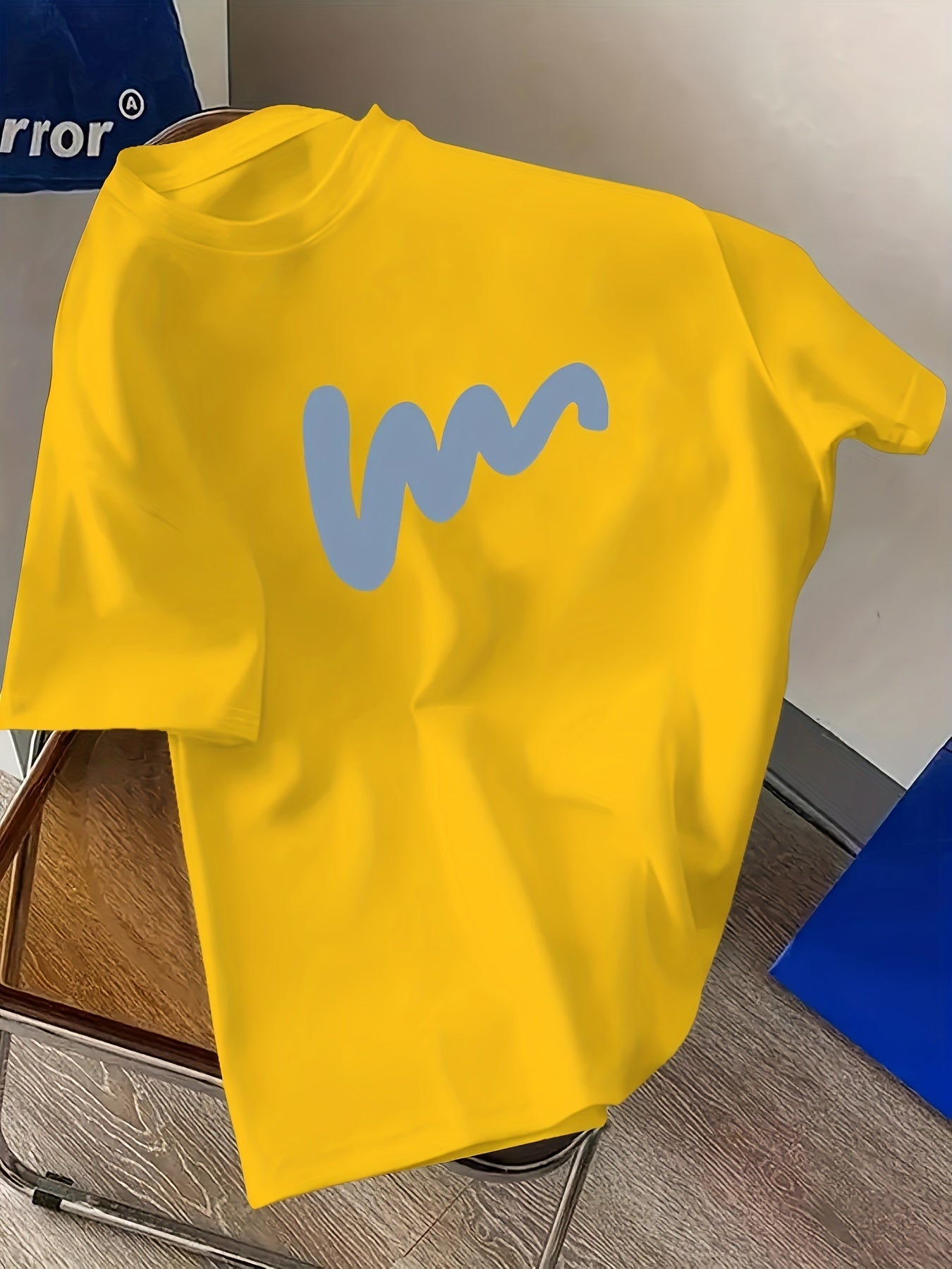 Men's Trendy Wave Print Drop Shoulder T-Shirt
