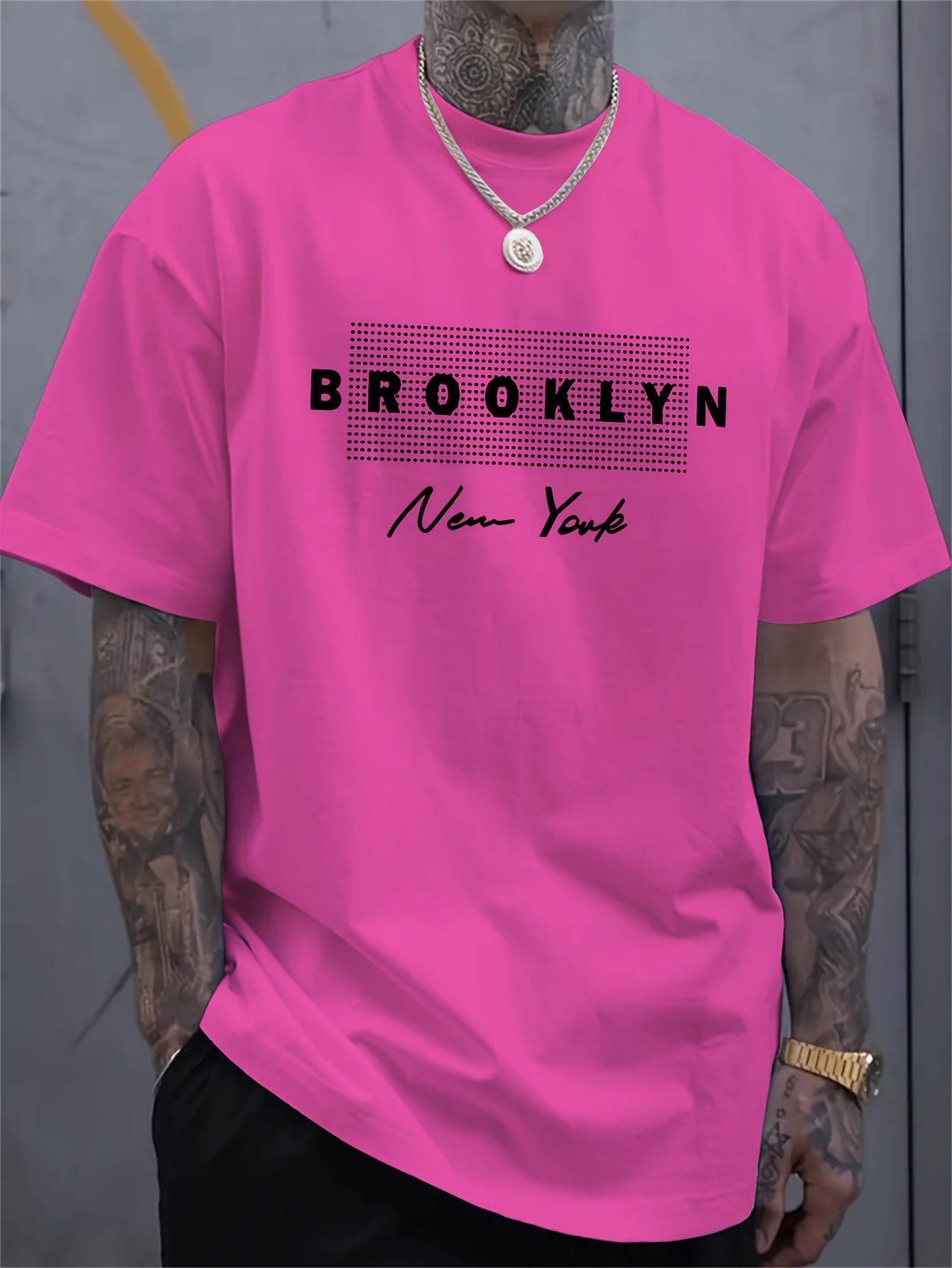 Men's Trendy BROOKLYN Print Comfortable, Soft Regular Fit T-shirt