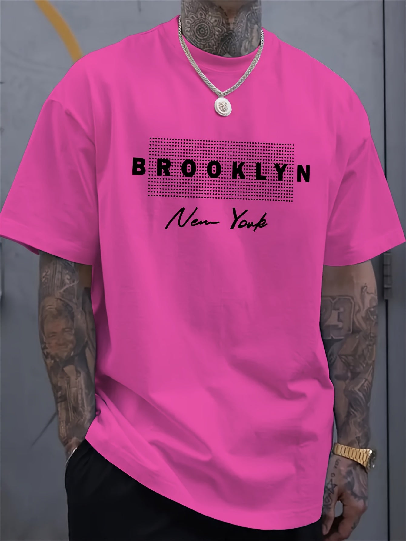 Men's Trendy BROOKLYN Print Comfortable, Soft Regular Fit T-shirt